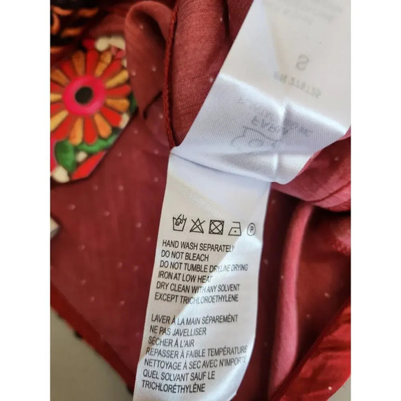 NWD Farm Rio x Anthropologie One-Shoulder Printed Satin Jumpsuit Sz S Red 9D403 - Picture 15 of 16